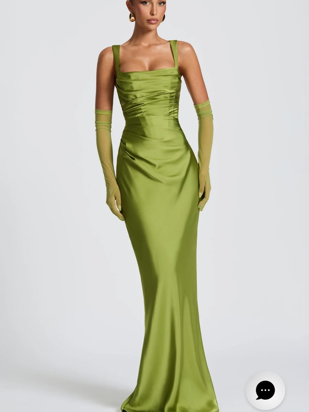 Olive Corseted Formal Dress